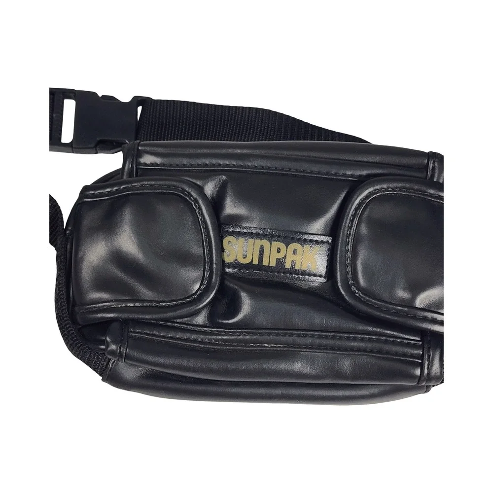 Sunpak Black Camera Waist Bag Utility Fanny Pack Adjustable Strap Gold Logo
